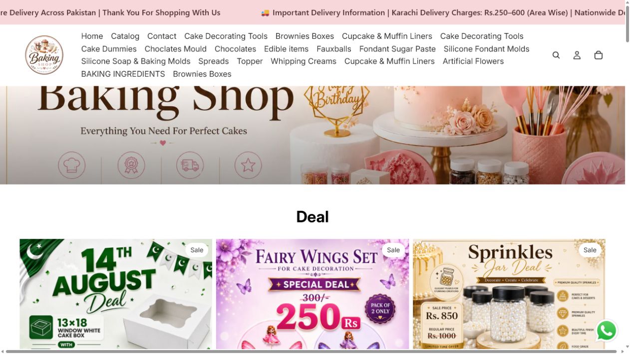 Baking Shop website preview